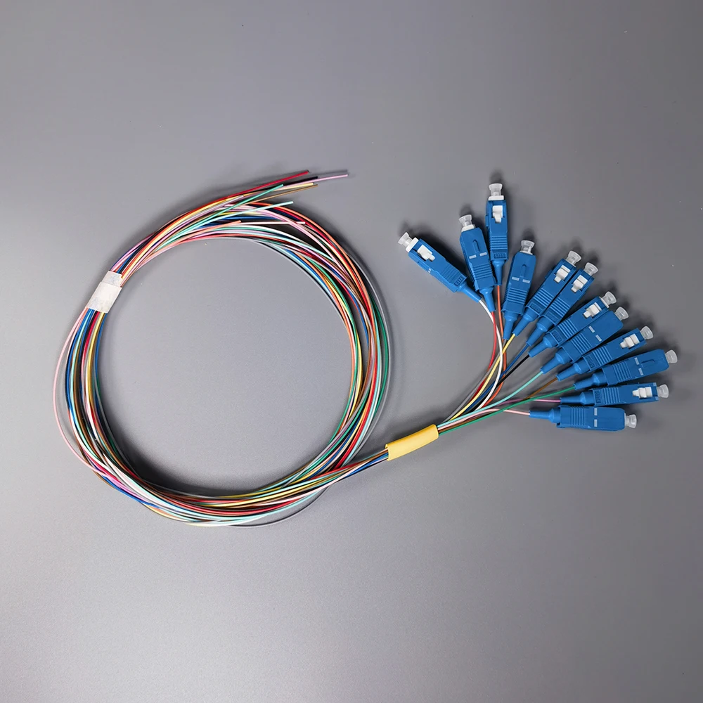 Sc upc/apc 12 Bündel Glasfaser Pigtail ftth Simplex 0,9mm 1,5 Single Mode m 12 Kern Farbe Bunchy Pigtail Fibra Optica