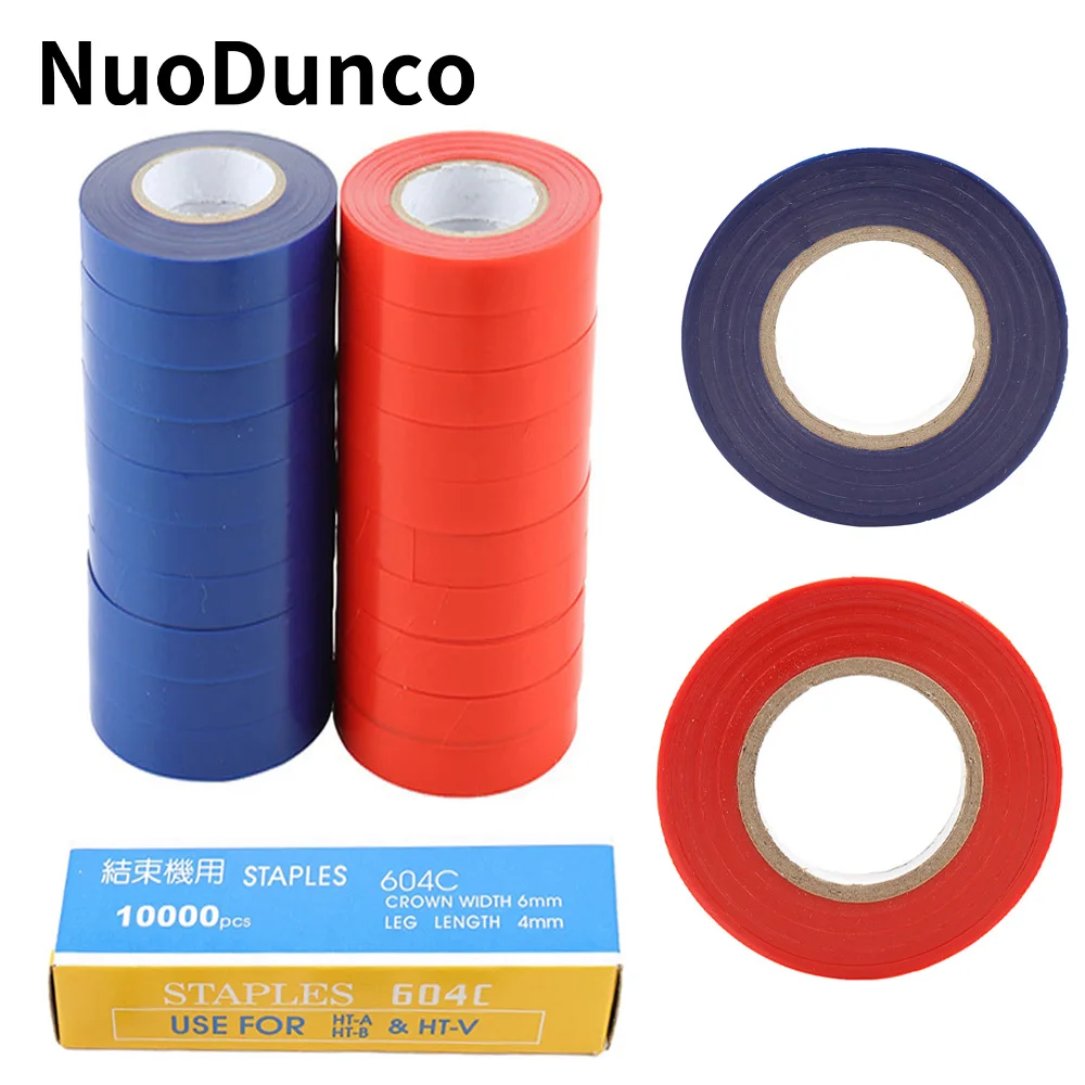 Máquina atadora de 10 piezas, cinta para atar ramas de plantas, herramienta de anillado hecha a mano para el jardín, Taper de árboles frutales y vegetales