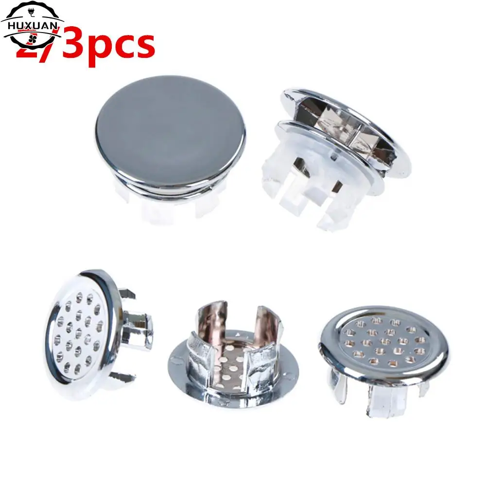 3 stks/partij Badkamer Overloop Ring Wastafel Ronde Overloop Cover Ring Insert Vervanging Netjes Chromen Accessoires