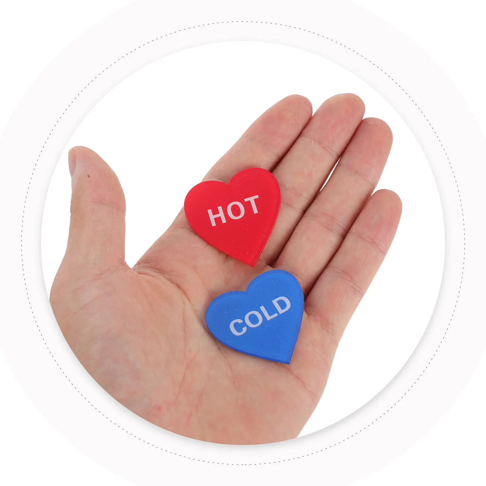 15Pair Acrylic Round Hot Cold Stickers Water Indicator Labels Bathroom Faucet Sink Temperature Signs Hot and Cold Signs