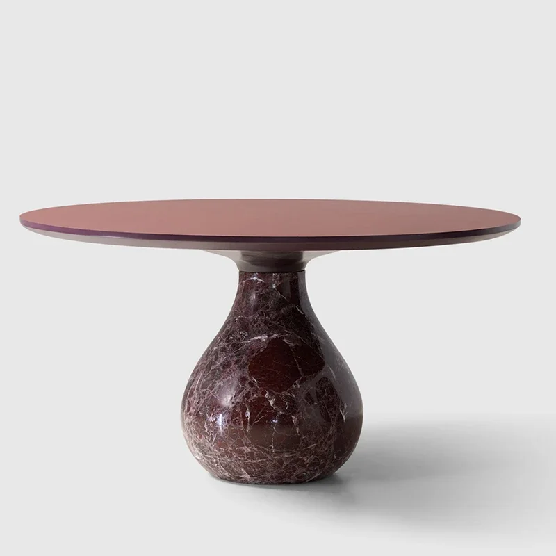 #Round Luxury Dining Table Side Outdoor Conference Marble Office Garden Dining Table Corner Space Saving Mesa Home Furniture