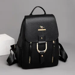 2025 Hot Sale New Fashion Design Women Backpacks Soft Pu Leather High Capacity Shoulder Bags School Bag Casual Travel Backpack