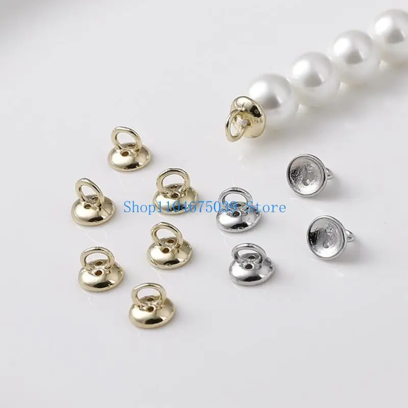 

5asd Versatile Pearls End Clasps Pearls Finish Tips Easy to Use Bead End Tips for Jewelry Makers and Hobbyists