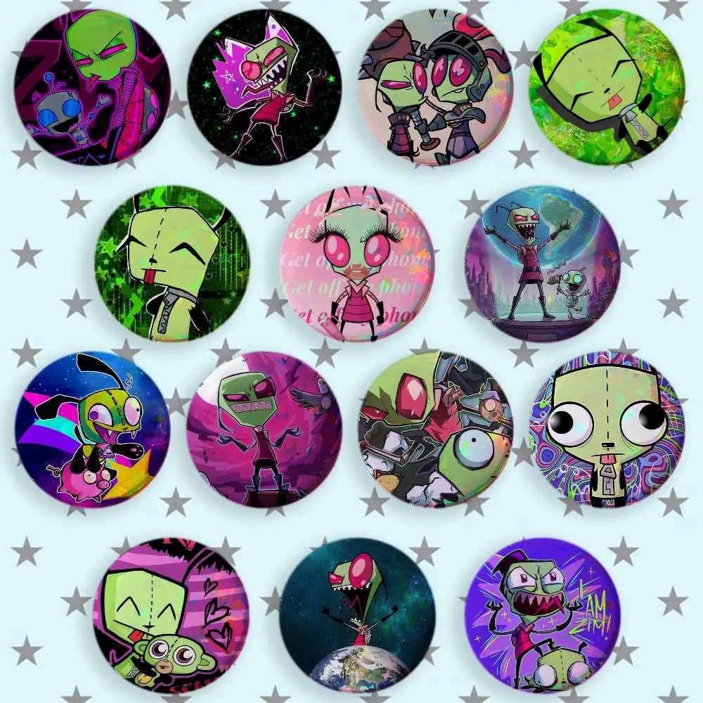 Madness-s Invader Zim Gir-ES Brooches Cartoon Badge Pins Backpack Hat Accessories Friend Gift