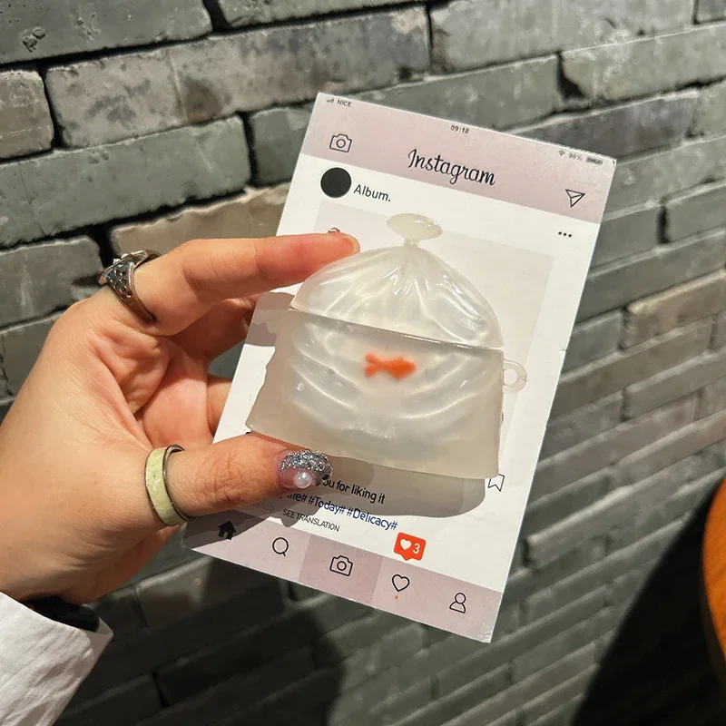 Bag with Goldfish Case for HUAWEI FreeBuds 4 4e 4i 5 5i 6i Cover for HUAWEI Free Buds Pro2 Pro3 Pro4  SE2 SE3 Free Clip FreeClip