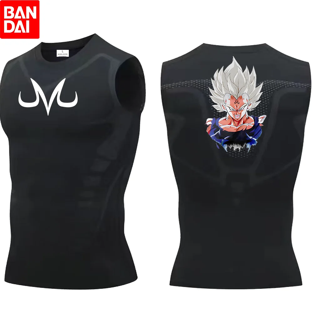 قمصان Dragon Ball للرجال للياقة البدنية وكمال الأجسام، ملابس رياضية للصالة الرياضية، سترات عضلية قابلة للتنفس، قمصان صيفية بدون أكمام باللون الأسود #6