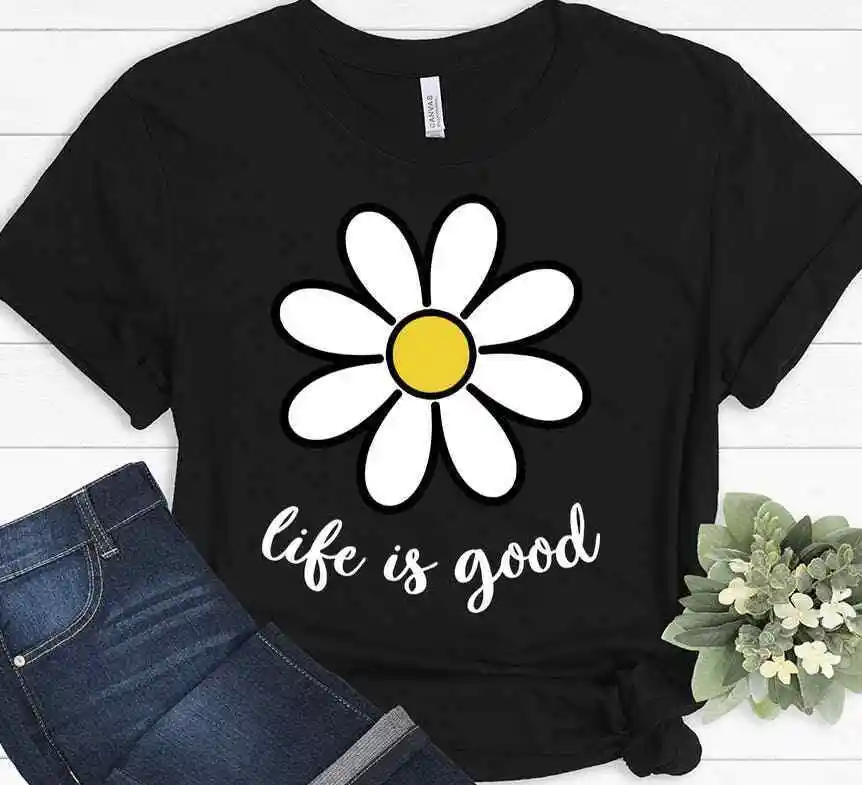 Flower Daisy Gift T-shirt Unisex T-shirts For Man Woman Short Summer Tees Casual Cotton Luxury brand Fashion Couple's Cloths