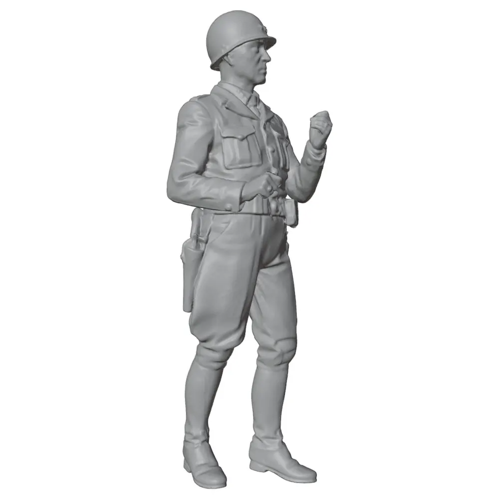 Statue Miniature en résine modèle d'officier 1/24, 75mm, Kit de modèle fait à la main, imprimé en 3D non peint, nécessite une peinture à la main, modèle en résine