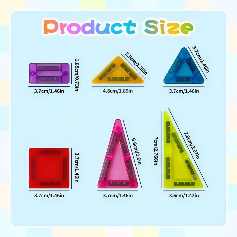 26/37/42pcs Magnetic Building Blocks Mini Size Magnetic Tiles with Portable Iron Box Educational Magnet Toys for Kids Gift