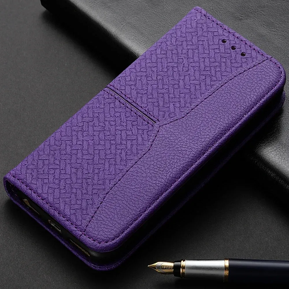 Leather Case For OPPO A17 A16S A16 A52 A72 A53 2020 A53S A54 A57 A77 4G A96 Weave Texture Card Slot Wallet Flip Book Cover Cases