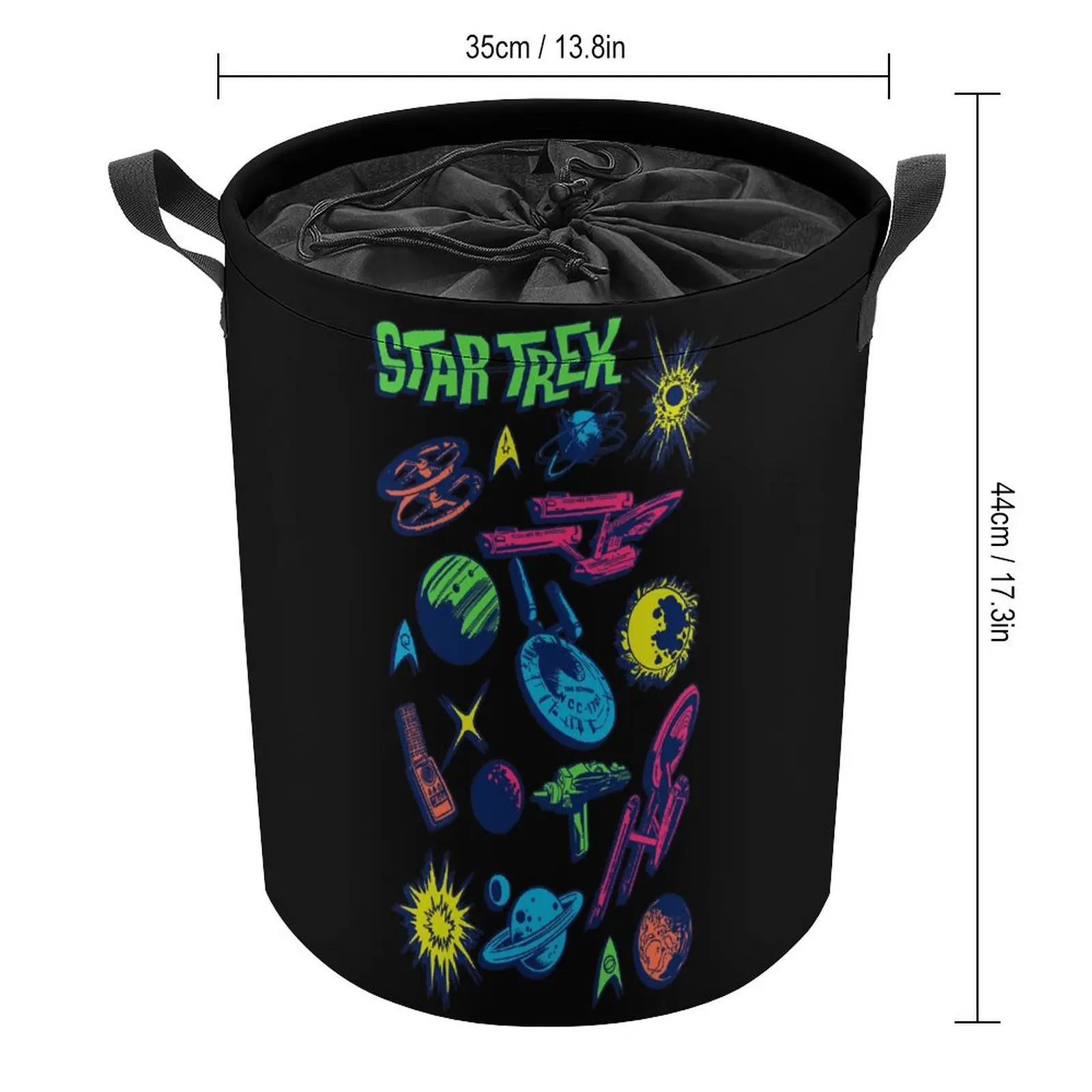 Storage Tank Star Trek Ships And Planets Neon Retro Collage Laundry Basket Dust Proof Convenient Bedroom Storage Novelty Storage