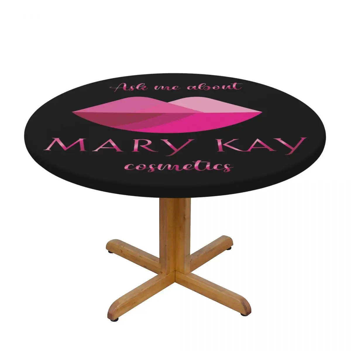 Ask Me About Mary Kay Cosmetics Waterproof Round Tablecloth Oilproof Table Cloth for Kitchen Events Dining Table Cover