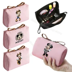 Leopard Print Makeup Bag Minnie Mouse Women Cosmetic Bag Mini Portable Coin Pouch Lipstick Storage Bags Toiletry Organizer Case