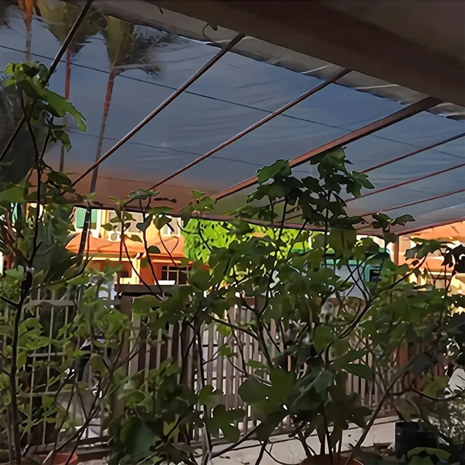 Sonnenschutz, wasserdichte Plane aus PVC mit Ösen, 400 g/m2, UV-Schutzplane für Pavillon, Garten, Balkon, Sichtschutz – Detail 9