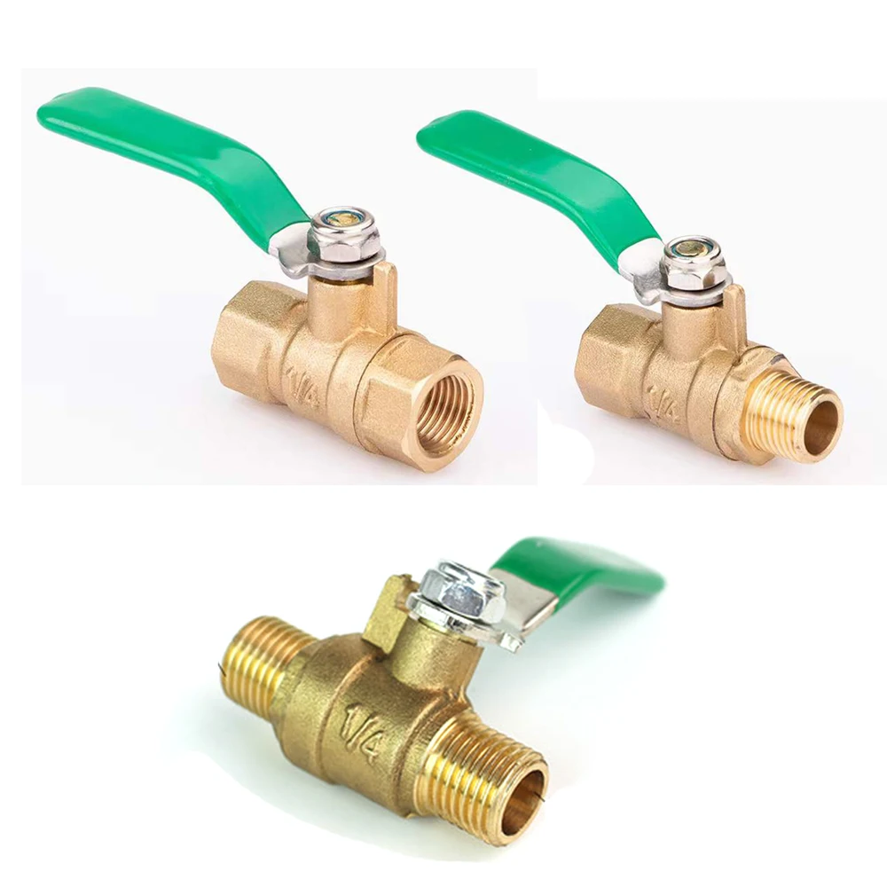 

1/4'' Thread Brass Ball Valve Male to Female For Water Gas Oil Stop Connector Adapter With Lever Handle Copper Plumbing