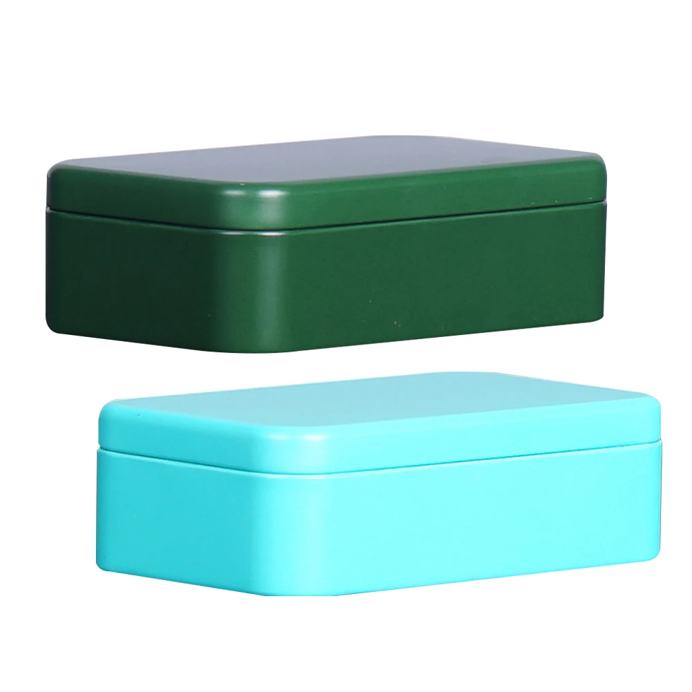 

4 Pcs Metal Tin Box Lunchbox Snack Holder Empty Boxes Small Tea Canister Automatic Storage Business Tiny Container Travel