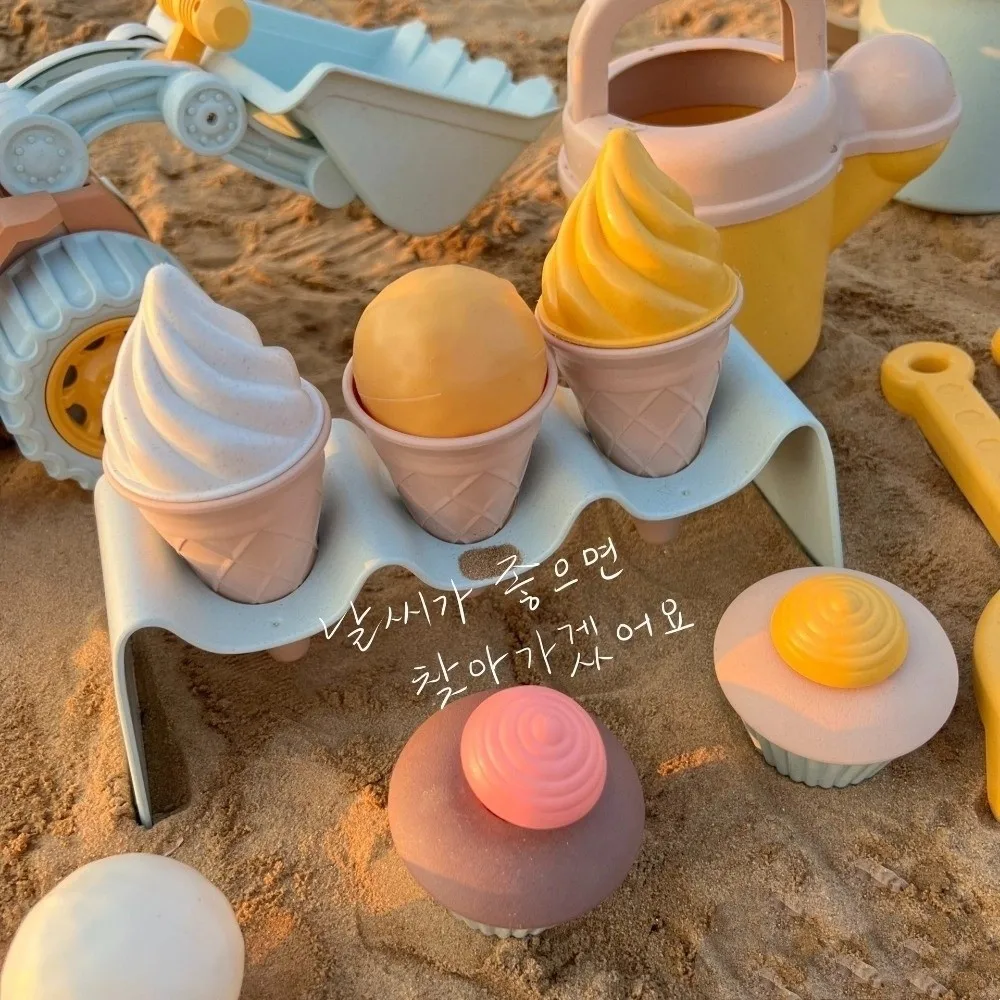 ของเล่นชายหาดเด็กสไตล์นอร์ดิกใหม่ รถดันดินไอศกรีม ของเล่นชายหาดฤดูร้อน ของขวัญวันเกิด อุปกรณ์เล่นทรายและน้ำสำหรับเด็ก เล่นกลางแจ้ง