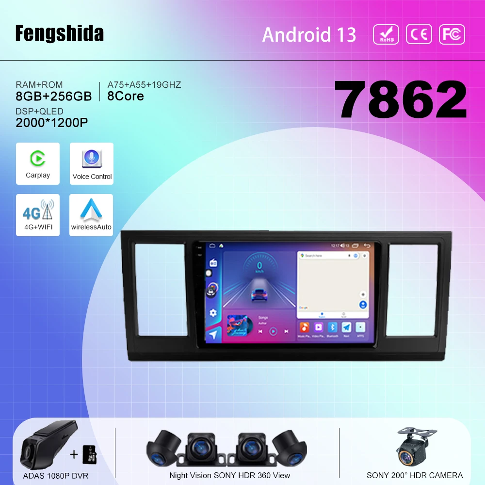 

7862 CPU Android For Volkswagen Caravelle 6 T6.1 T6 2015 - 2020 Auto Radio multimedia player navigation GPS No 2din DVD 5G