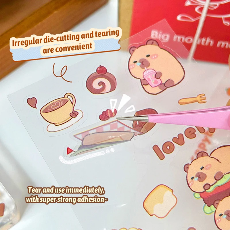 Kapibala Capybara Sticker Children School Supplies Cartoon Self-adhesive Decoration Sticker Computer Water Cup PVC Stickers Toys