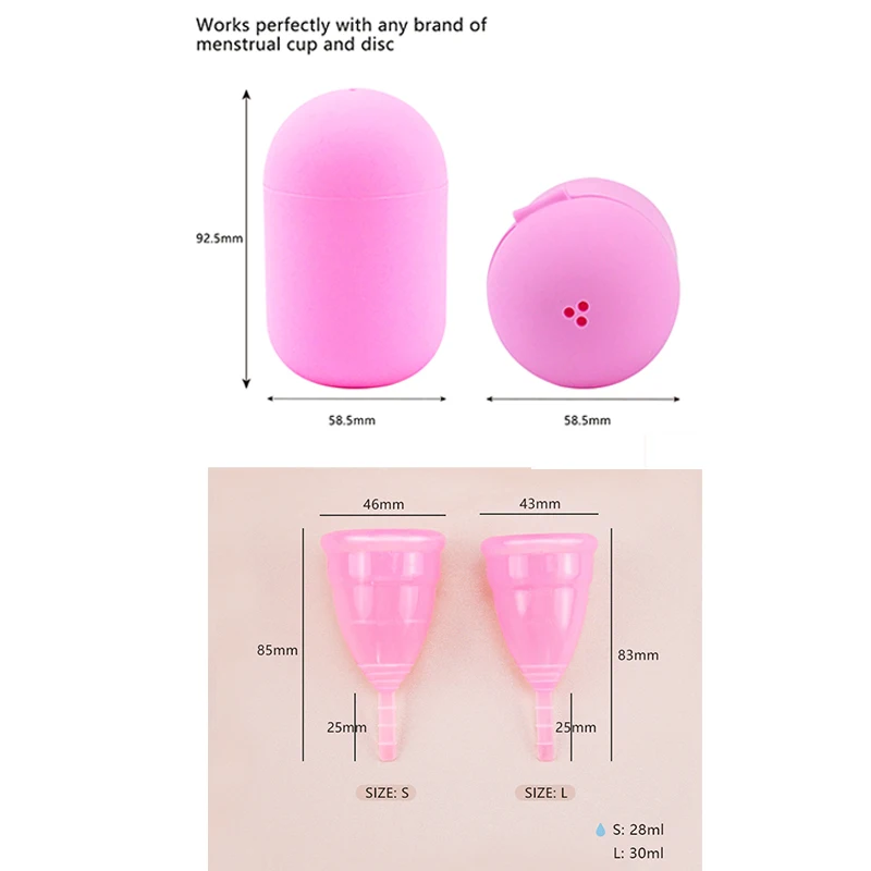 Siliconen Menstruatie Cup Met Sterilisator Kit Vrouwen Gecertificeerde Periode Menstruatie Producten Lady Cup Coletor Schoonmaak Opbergdoos