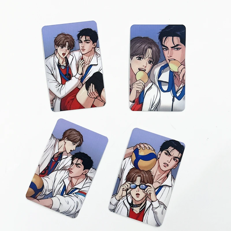 Juego de 4 Tarjetas Lomo de la Serie Dorada de Webtoon Coreano, Tarjetas Fotográficas de Personajes de Manhwa, Regalo Coleccionable para Fanáticos del Manhwa