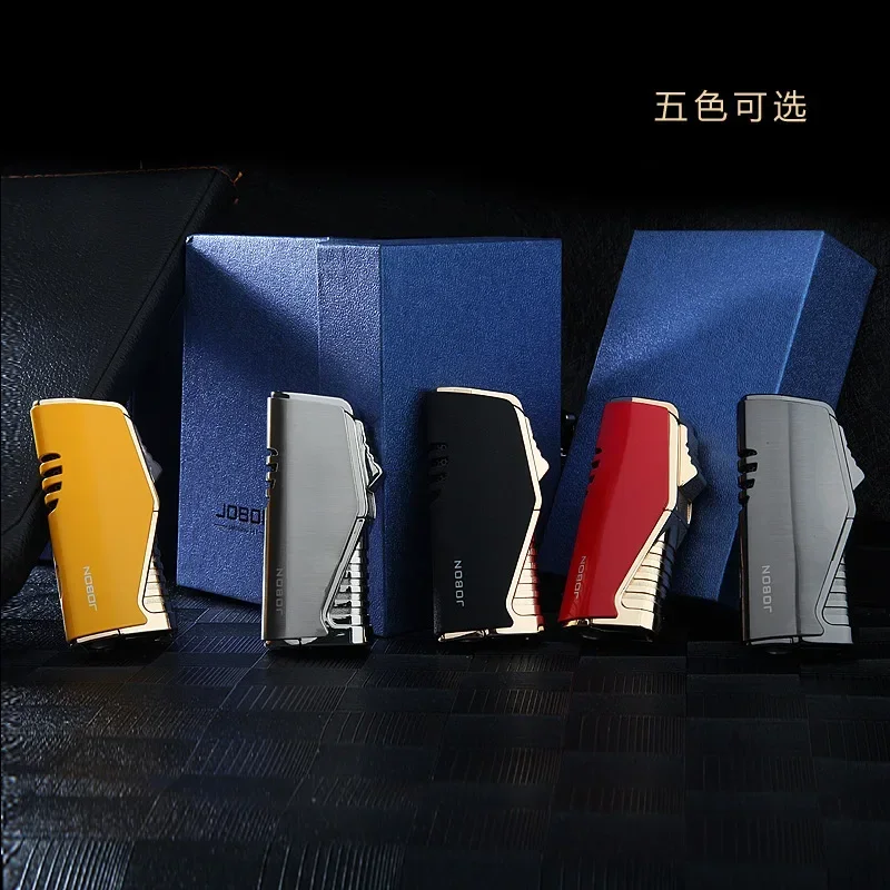 Jobon جديد الثلاثي الشعلة أخف نافذة الغاز المرئية 3 طائرة الغاز ولاعة السيجار توربو يندبروف المعادن بندقية رذاذ الأنابيب أخف هدية #4