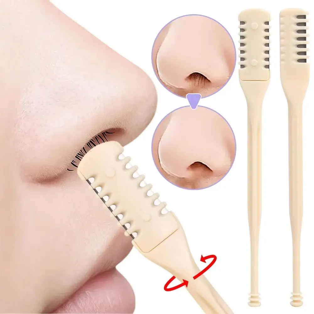 5PCS/10PCS Double Sided Nose Hair Trimmer Portable Reusable Nostril Cleaning Trimmer 360 Degree Nose Hair Scraper Women and Men