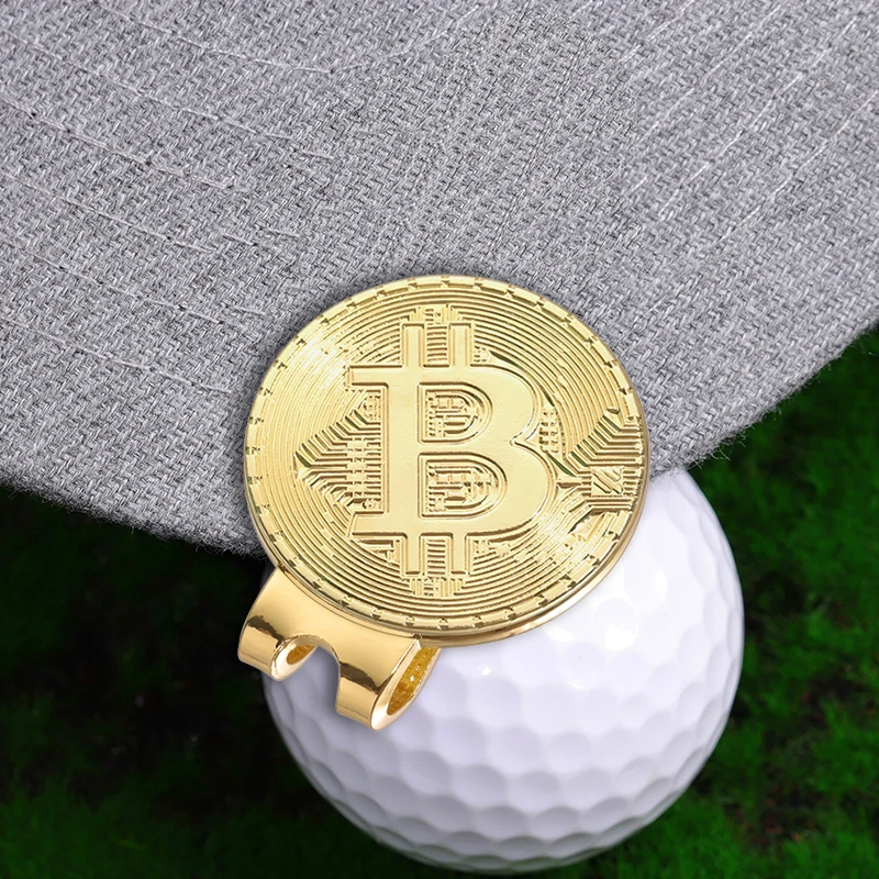 Hat Clip Ball Marker Bitcoin Shaped Magnetic Golf Mark Creative Fashion Golf Accessories Jewelry Gift For Friends