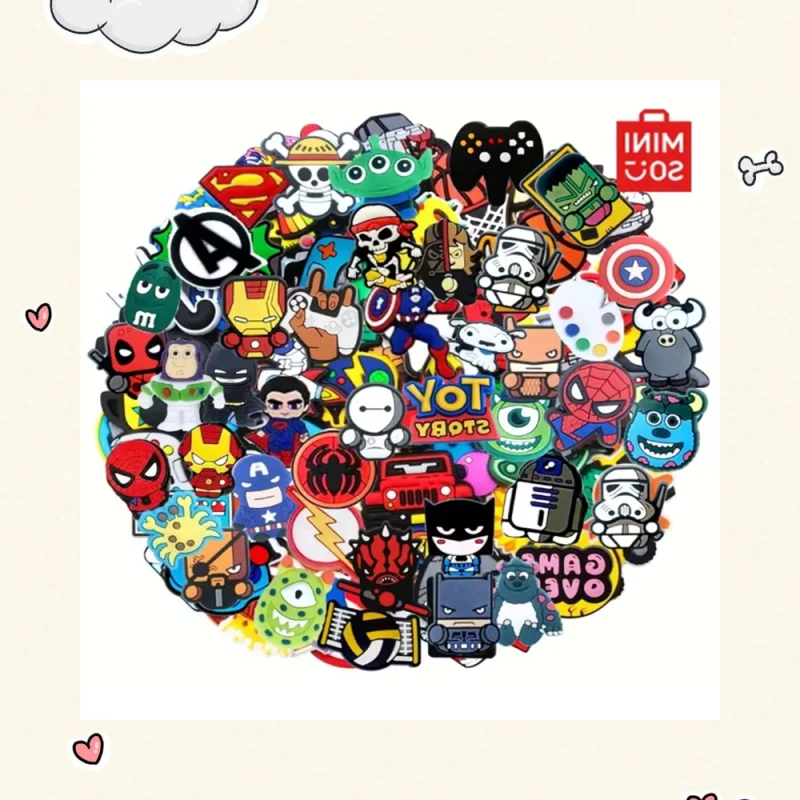 

MINISO Random Hot Selling Toys Marvel Series Shoe Accessories Crocodile Charms PVC Cartoon Shoe Decorations