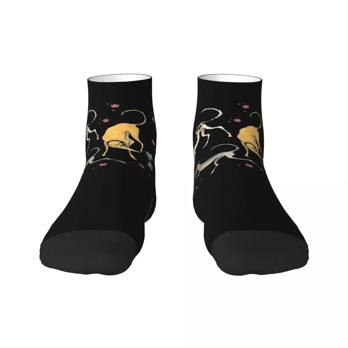 Garden Party Cute Greyhounds Lurcher Mens Crew Socks Unisex Fun 3D Printing Whippet Sighthound Dog Dress 