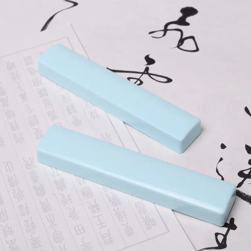 Imitation Jade Town Ruler Paperweight Paper Weight A Pair Of 2 Calligraphy Presses Book Brush Trumpet