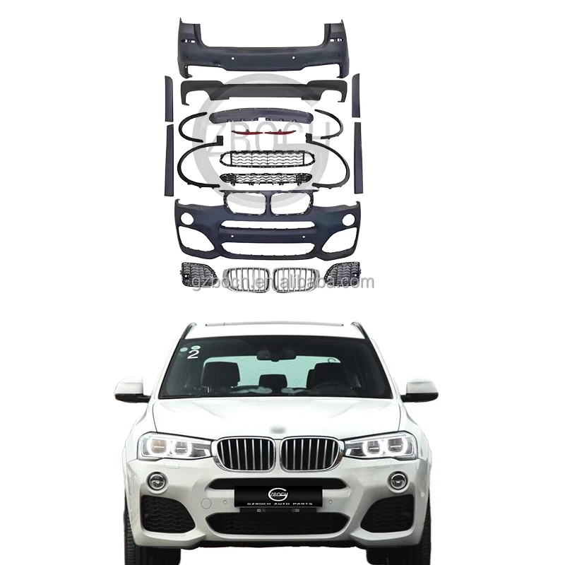 Wholesale bodykit for BMWs F25 X3 to M-Tech car bumper wheel arches front rear bumpers car grill diffusers