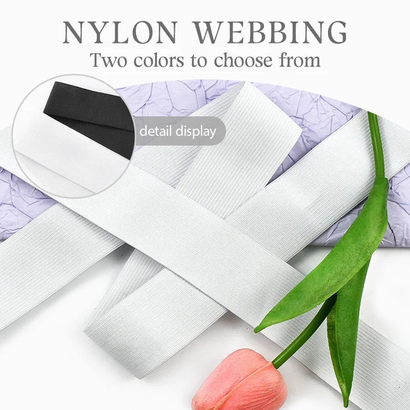 

5/10Yards Elastic Band for Sewing Pants Waist Black White Stretch Strap Dress Trousers Rubber Ribbon DIY Clothes Accessories