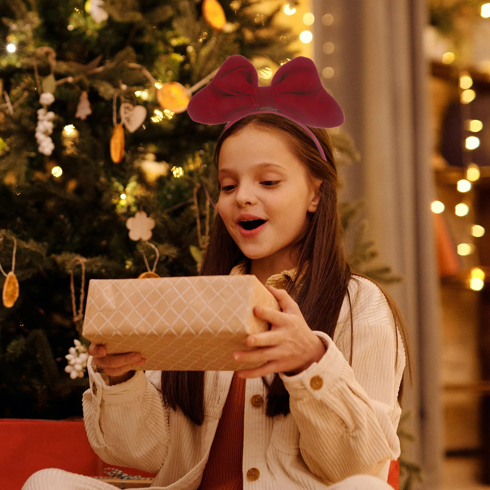 

1Pcs Red Bowknot Hairband Smooth Wiring Lightweight Design Women Chic Hairband for Office School Party Wear Bowknot Cloth Hair