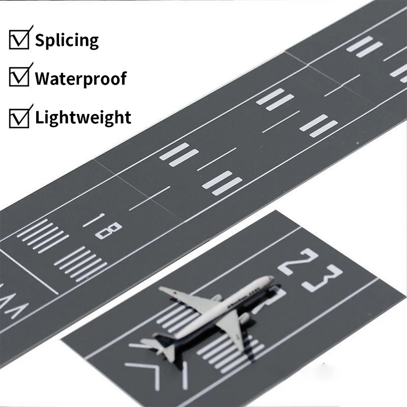 قاعدة مدرج نموذجية ذات طابع طيران لمشاهد الطائرة، تصميم واقعي من البلاستيك المتين لهواة الجمع (الطائرة غير متضمنة)