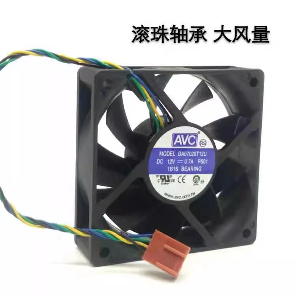 For AVC DA07020T12U 7020 70mm DC 12V PWM 0.70A Chassis Cooling Fan cpu fans