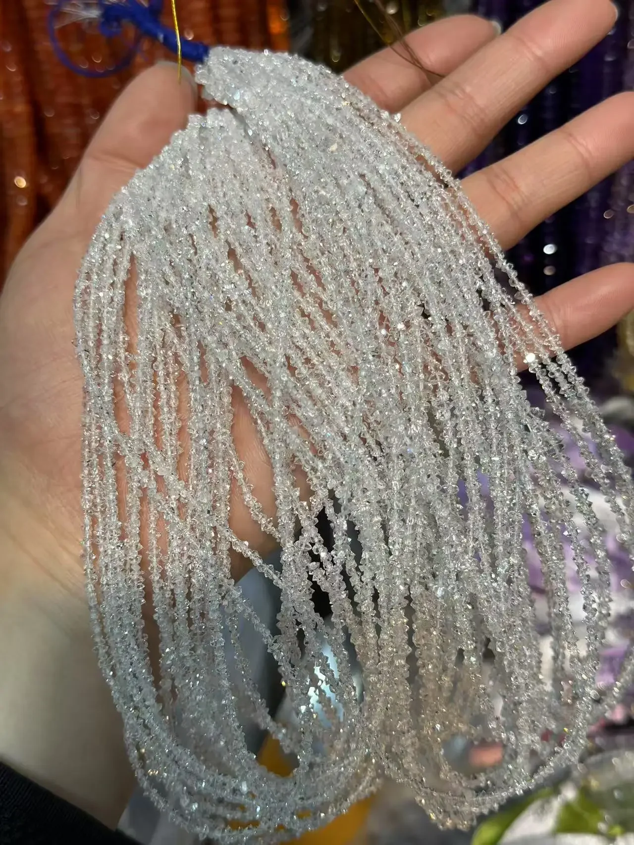 

Натуральный 3 мм Bling Herkimer алмазный энергетический кварц нерегулярные свободные бусины 40 см для самостоятельного изготовления ювелирных изделий оптовая продажа ожерелье браслет