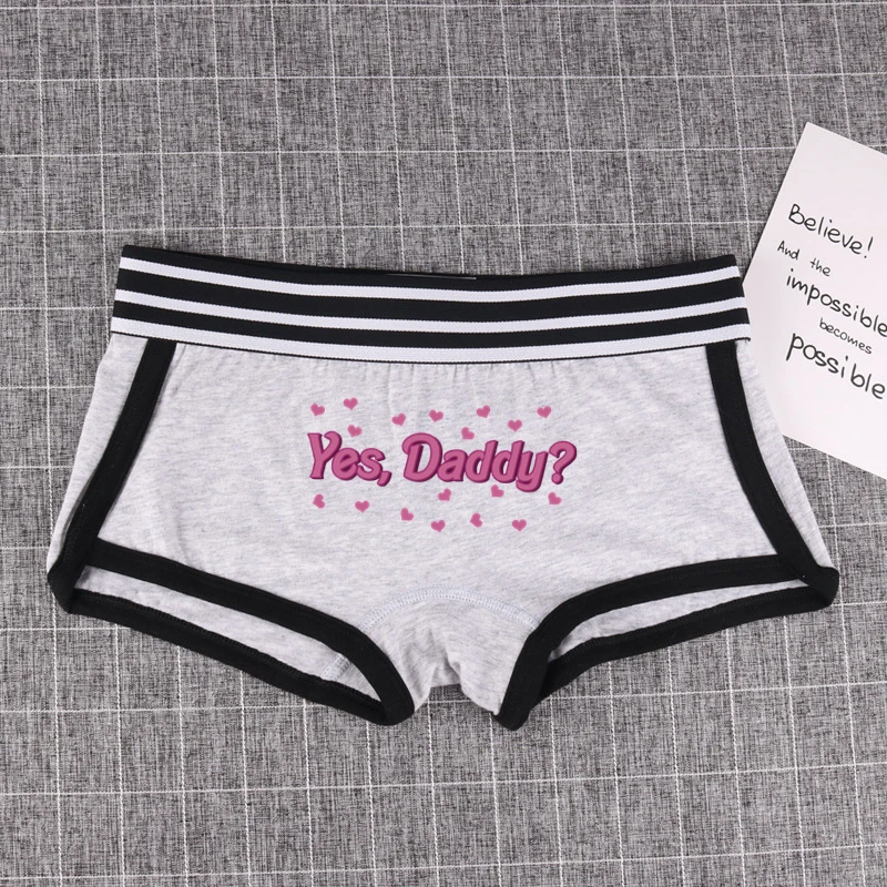 YES DADDY Female Cotton Panties Sexy Print Boyshort for Women Hot Panties Girls Cotton Sexy Underwear Comfortable Short for Lady