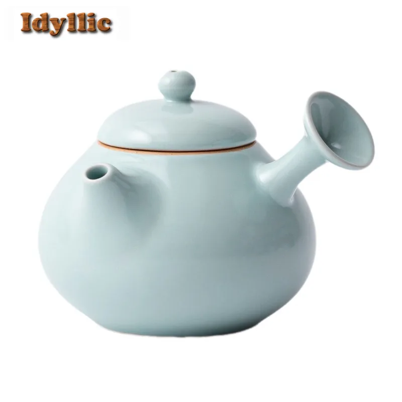 140 مللي كونجيلد الدهون سماوي الجانب مقبض إبريق الشاي الإبداعية الشاي Infuser وعاء الشاي تمرغ غلاية مع مصفاة طقم شاي صيني الحلي #6