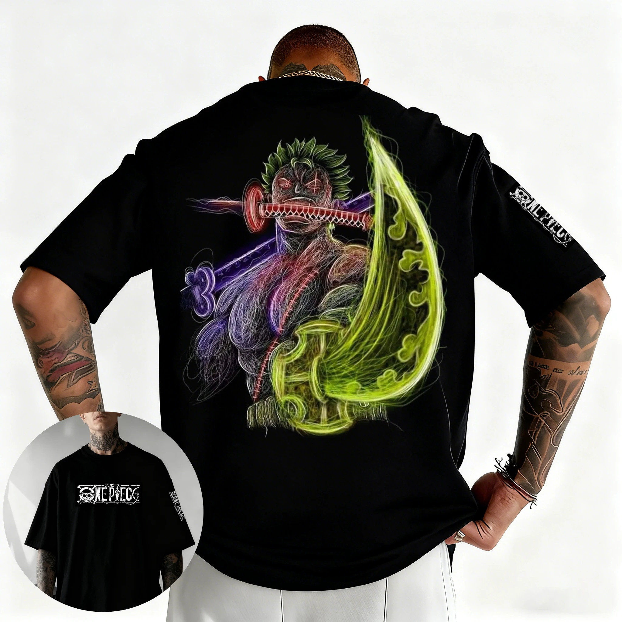 

One Piece Japanese Anime Printed Men's T-Shirt Roronoa Zoro Boy Children's Harajuku Short Sleeve Kids Luffy T-shirt Clothing