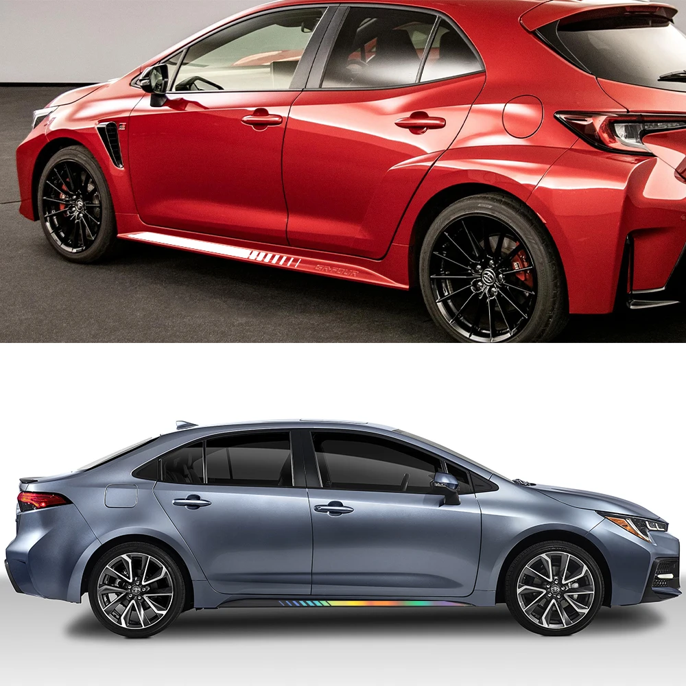 لتويوتا GR كورولا باب السيارة الجانب ملصق مجموعة ملصقات السيارات ملصق التصميم الفينيل فيلم الشارات مقاوم للماء اكسسوارات السيارات الخارجية