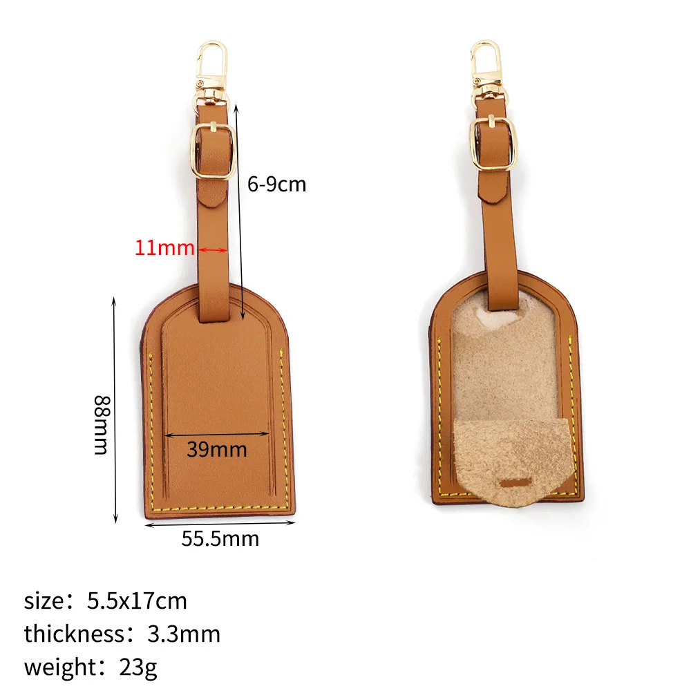 Vachetta Leather Luggage Tag Travel Accessories Suitcase Luggage Handbag Tags Luxury Bag Decorations Labels for Men Women