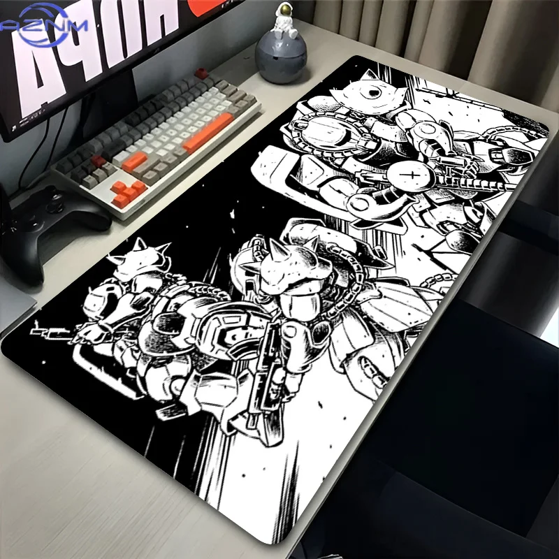 Gaming E-sports Mouse Pad Locked Edge Gamer Keyboard Mat Anime Mechanical Warrior G-gundam Z-zaku II Non Slip Laptop Mousepad