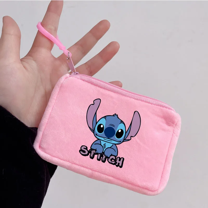 Stitch Disney Plush Wallet Kid Cartoon Coin Purse Cute Mini Square Storage Bag for Girl Key Holder Pouch Birthday Christmas Gift