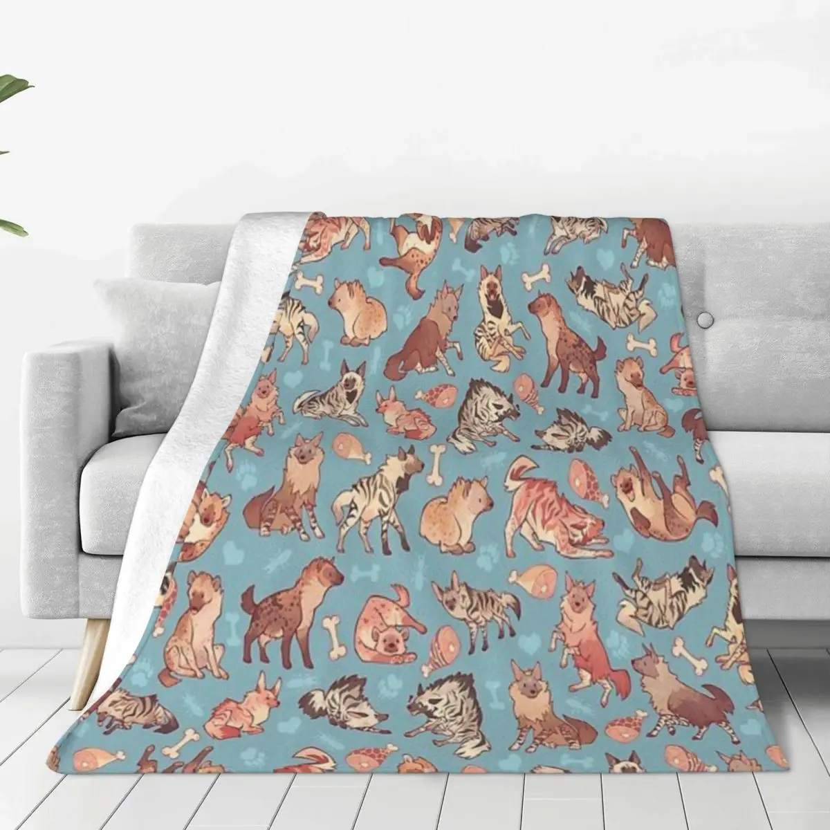 Hyenas Durable Flannel Blanket - Easy Care Fleece Throw for Home Decor and Cozy Evenings with Family and Friends Together