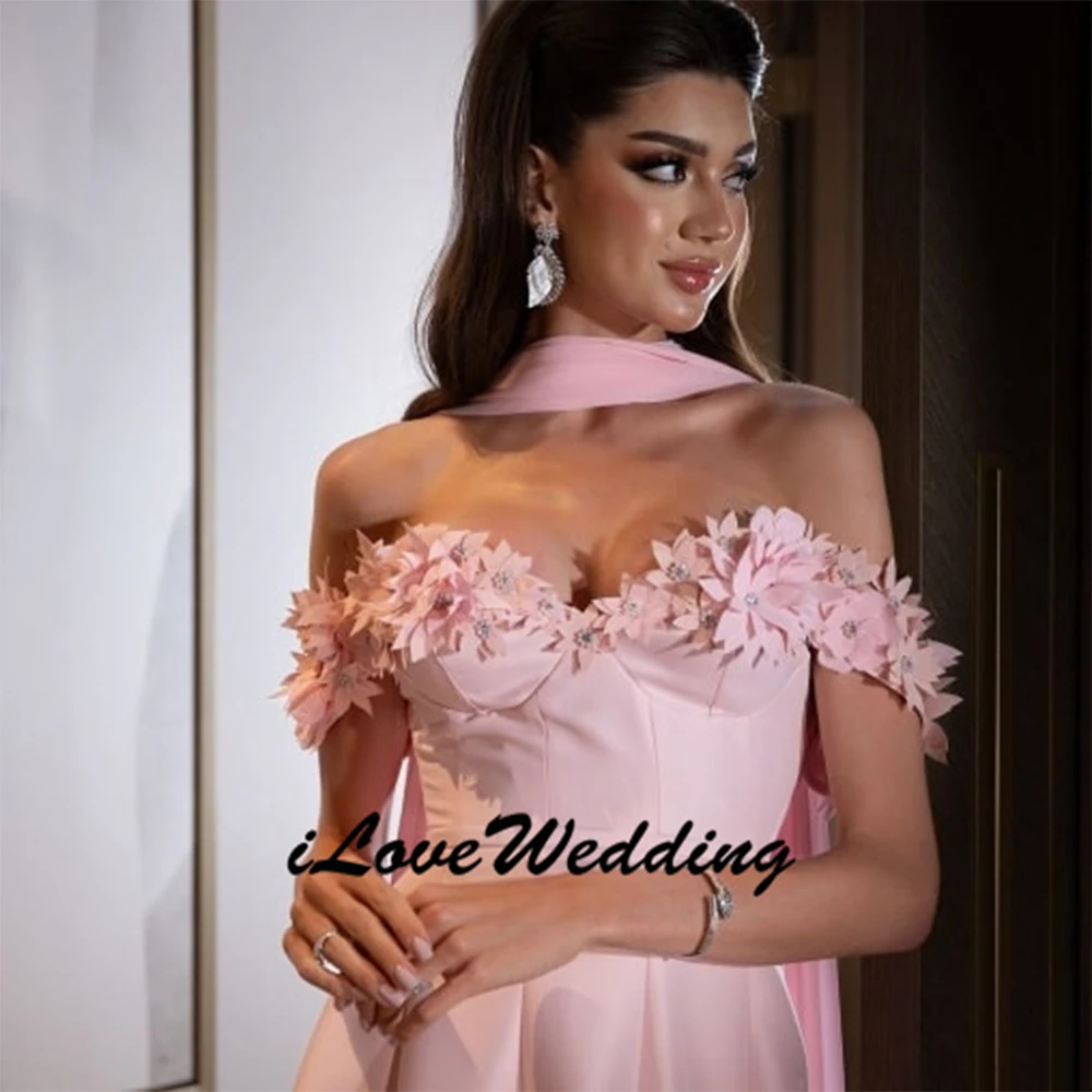 Customized Elegant Long Dress Formal Dress Off The Shoulder for Special Occasions Flower Decoration Dresses Ball Gowns Prom