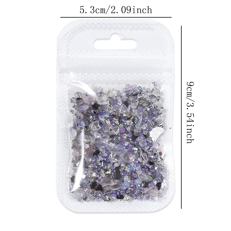1 حزمة غير النظامية مسمار كريستال الحصى الزجاج سحق الأحجار اليشم للأظافر اكسسوارات الديكور أجزاء مانيكير حجر الراين السحر