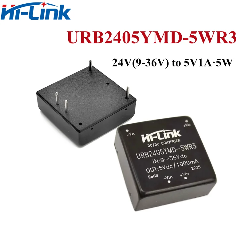 集積回路Hi-Link-UB2405YMD-5WR3電源モジュール、24v、5v、5w、DC-DC、電圧リダクションおよび調整済み