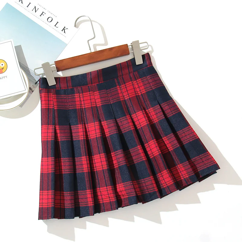 Plaid Women Mini Skirt Summer A-Line Female Pleated Casual High Waist Women Girls Short Streetwear Student Skirts