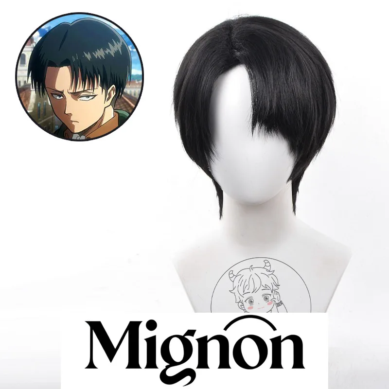 

Атака Титанов Леви Акерман парик для косплея короткие волосы натуральный черный пушистый топ подарок на Хэллоуин